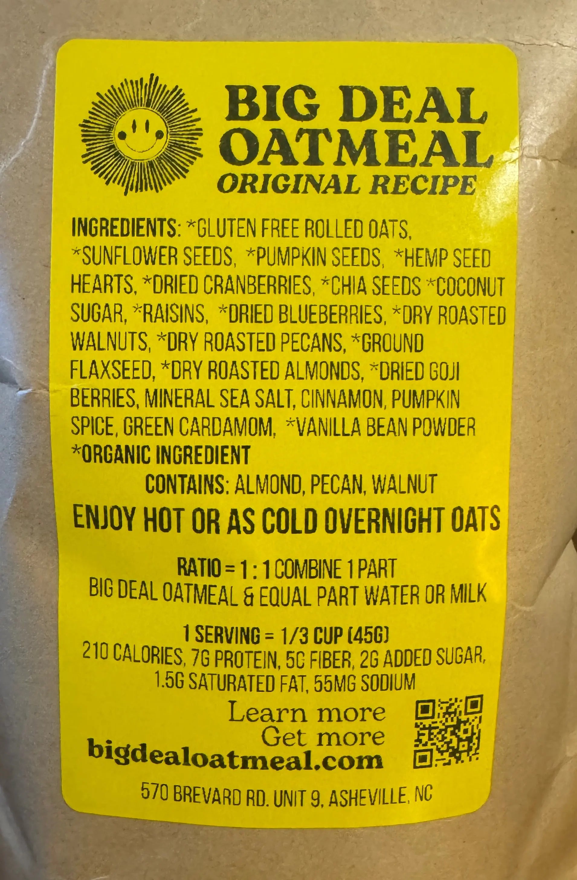 Big Deal Oatmeal - Original Recipe Superfood Breakfast Mix Big Deal Oatmeal