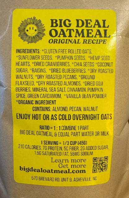 Big Deal Oatmeal - Original Recipe Superfood Breakfast Mix Big Deal Oatmeal