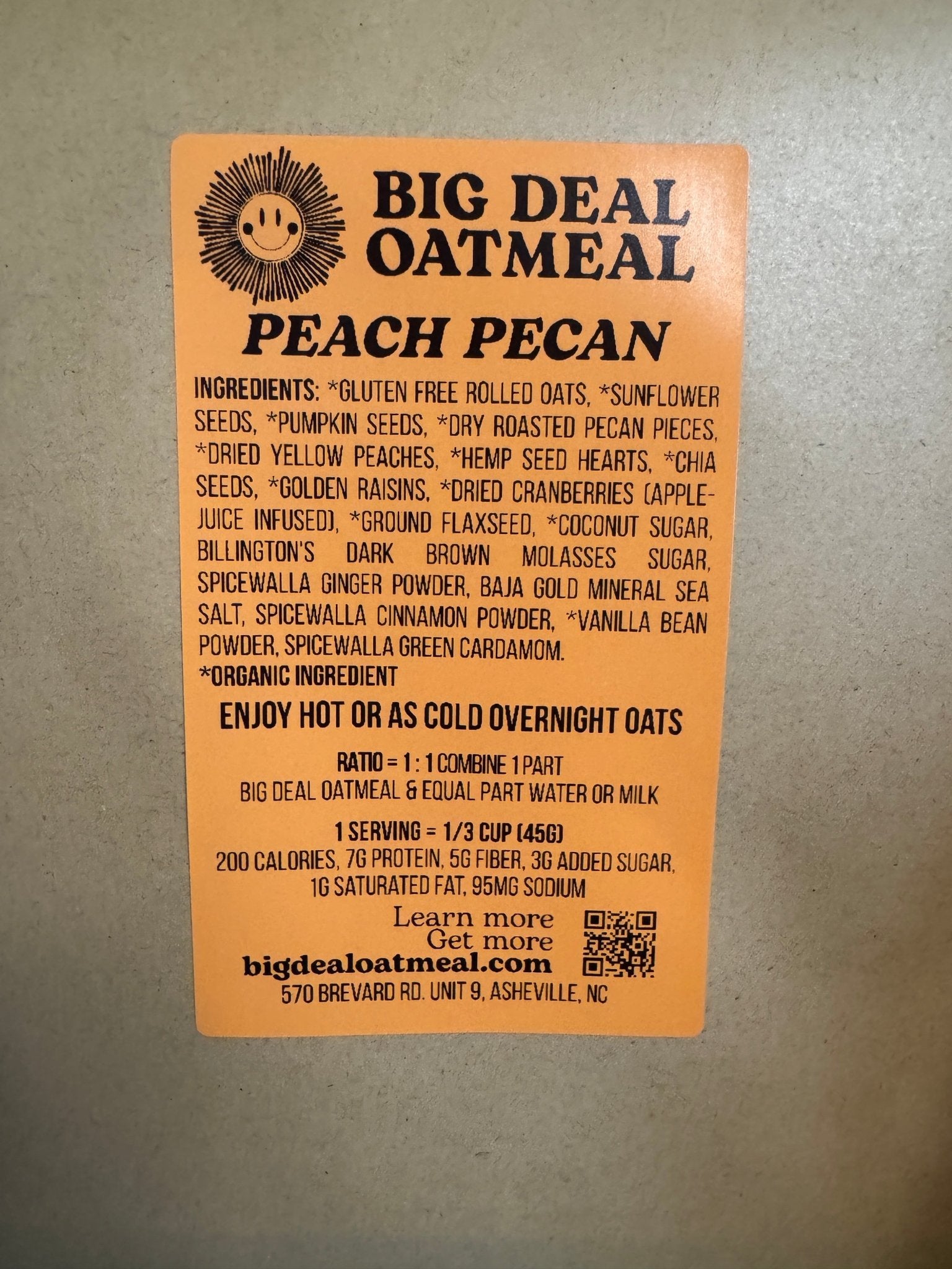 Peach Pecan Superfood Oatmeal - Big Deal Oatmeal – Big Deal Oatmeal